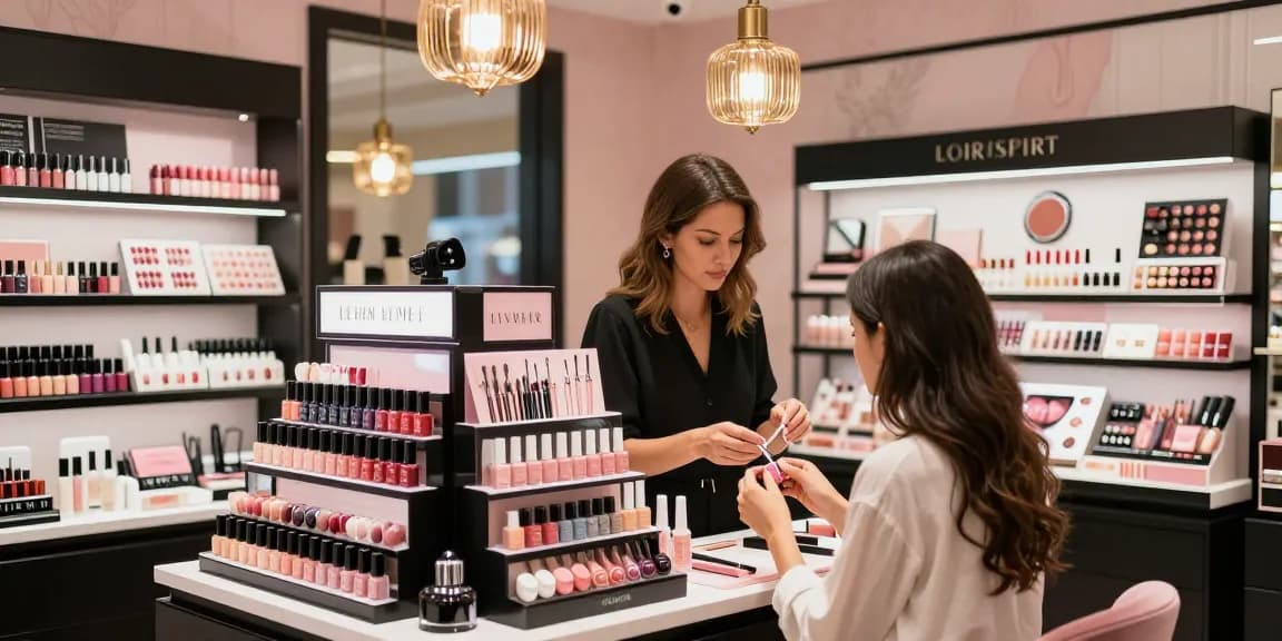 Konsultasi produk kecantikan LUXURY12 di toko perawatan kuku mewah