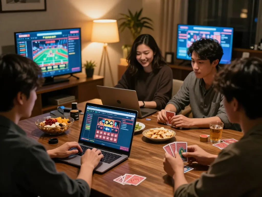 Players engaged with mm88star online gaming session, showcasing interactive betting at home