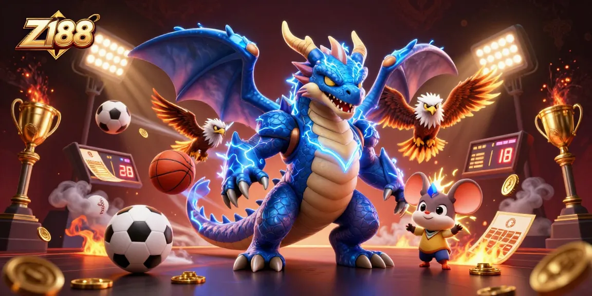 Experience thrill in the casino with Z188's lightning dragon, exciting sports elements, and luxury atmosphere.