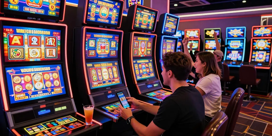 Exciting gameplay at a credit card casino captured at https://troyuk.co.uk, showcasing vibrant slots and a lively atmosphere.