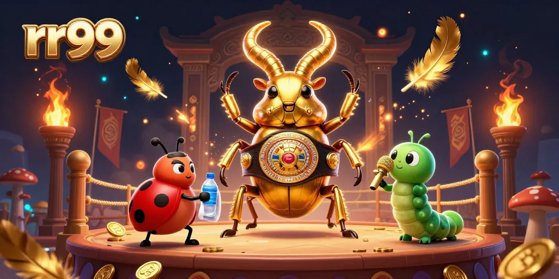 Engage in thrilling gameplay at rr99 with a dynamic 3D casino scene featuring epic characters battling.