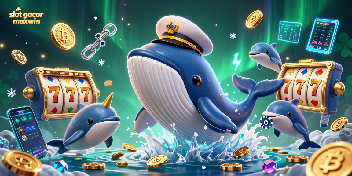Experience the thrill of slot gacor maxwin with a whale and friends in a sea of coins and jackpots.