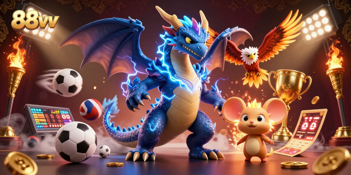 Experience thrilling bets with 88vv's vibrant casino scene featuring dynamic sports elements.
