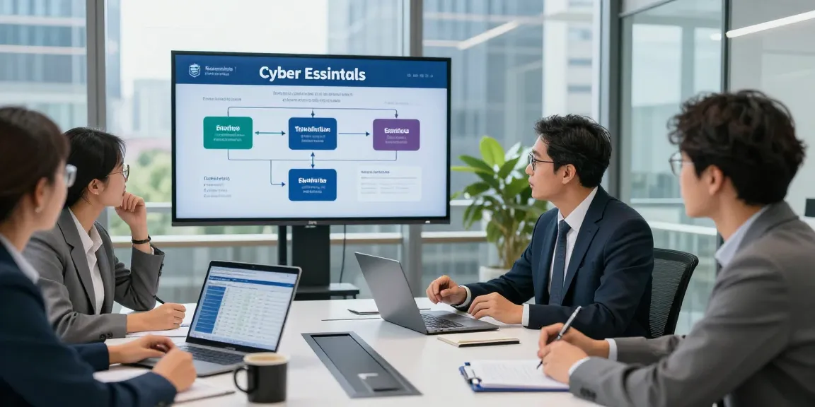 Cyber Essentials quote session in modern conference room showcasing certification benefits and process.