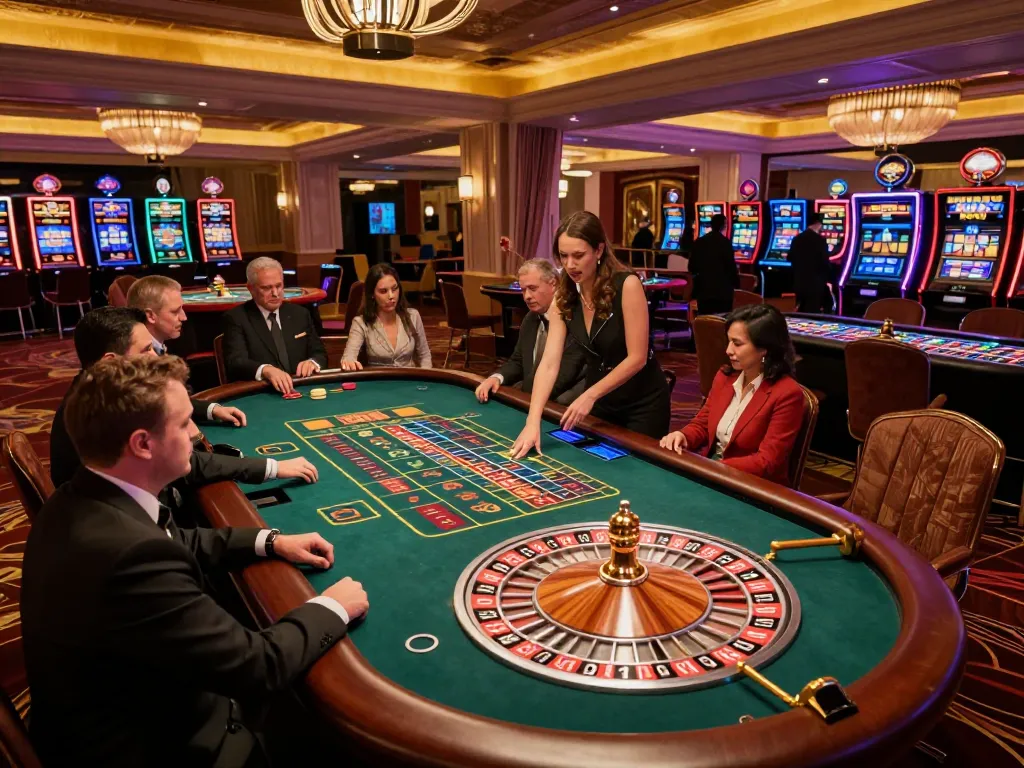 Play at the roulette table at 8day casino, showcasing a lively game atmosphere.