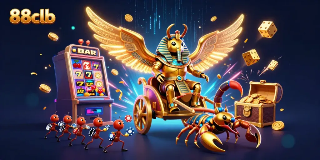 Experience the thrilling world of 88clb with vibrant casino characters and game elements.