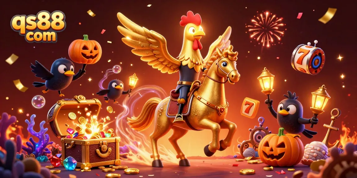 Engage with qs88 com and win big in an exciting casino adventure featuring a headless golden rooster.