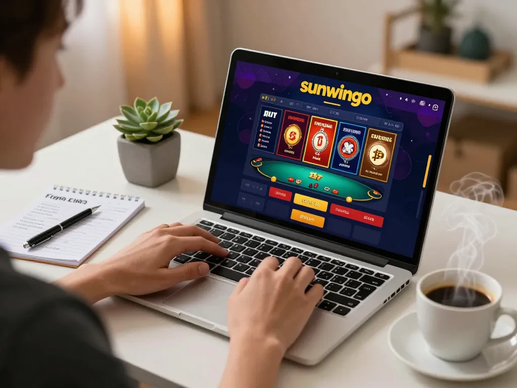 Engaging sunwingo online slot game action on laptop with vibrant colors and immersive interface.