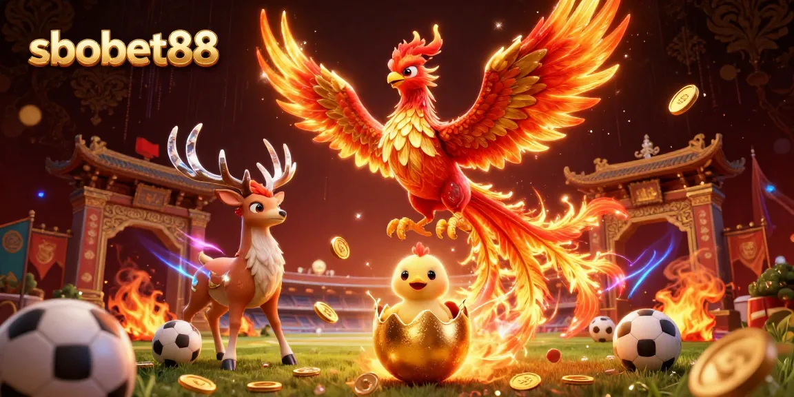 Bet on sbobet88 with dynamic sports elements in an engaging casino illustration.