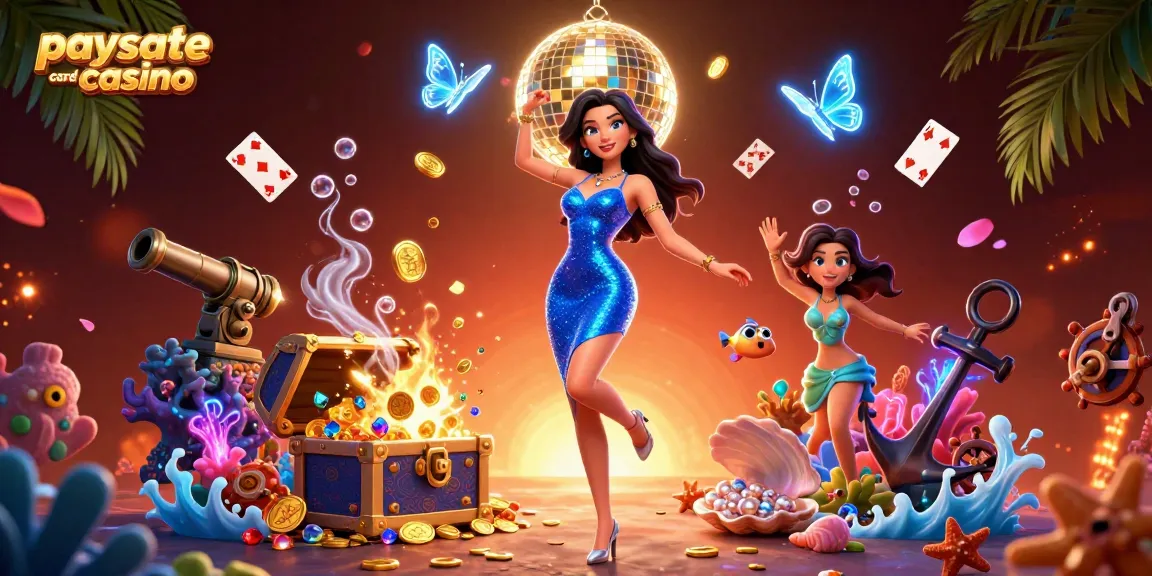 Erleben Sie die Aufregung eines Paysafe Card Casinos mit lebhaften Charakteren, Goldmünzen und dynamischen Glücksspiel-Elementen.