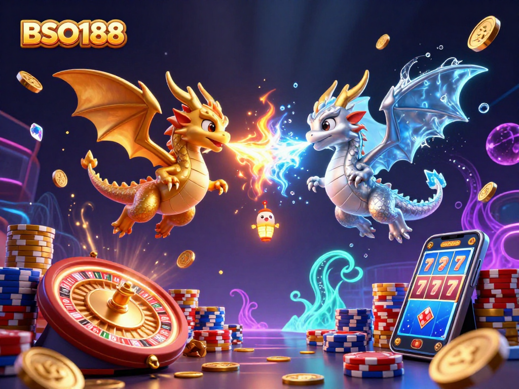 Experience the thrill of BSO188 with engaging dragons, vibrant casino elements, and cinematic visuals.