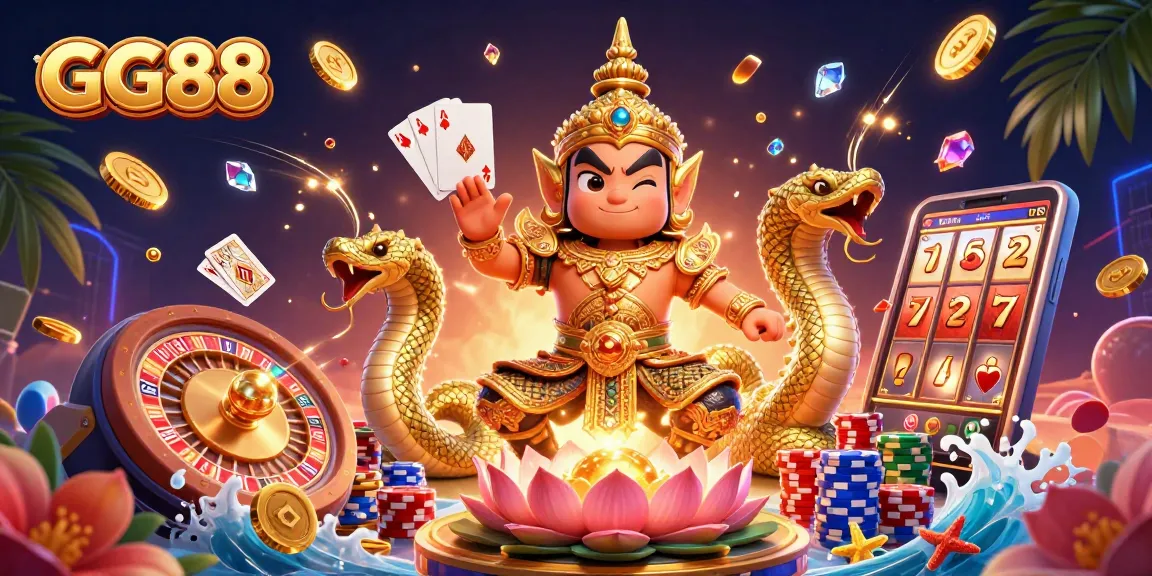 Experience GG88's thrilling gameplay with vibrant casino elements and dynamic characters.