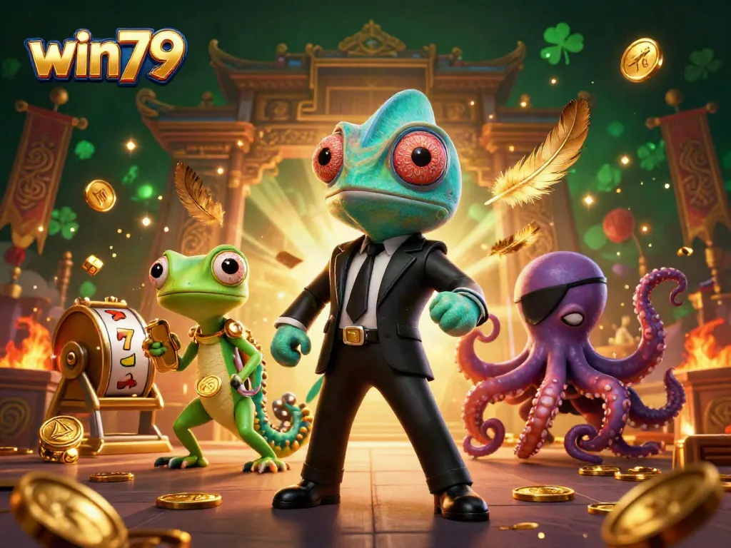 Experience the thrill of slots at win79 with dynamic characters and vibrant casino elements.