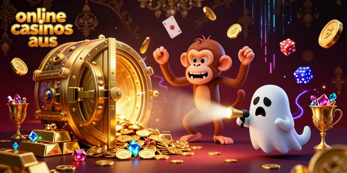 Engage with online casinos aus through a thrilling scene featuring a poltergeist monkey and a ghost-hunter puppy.