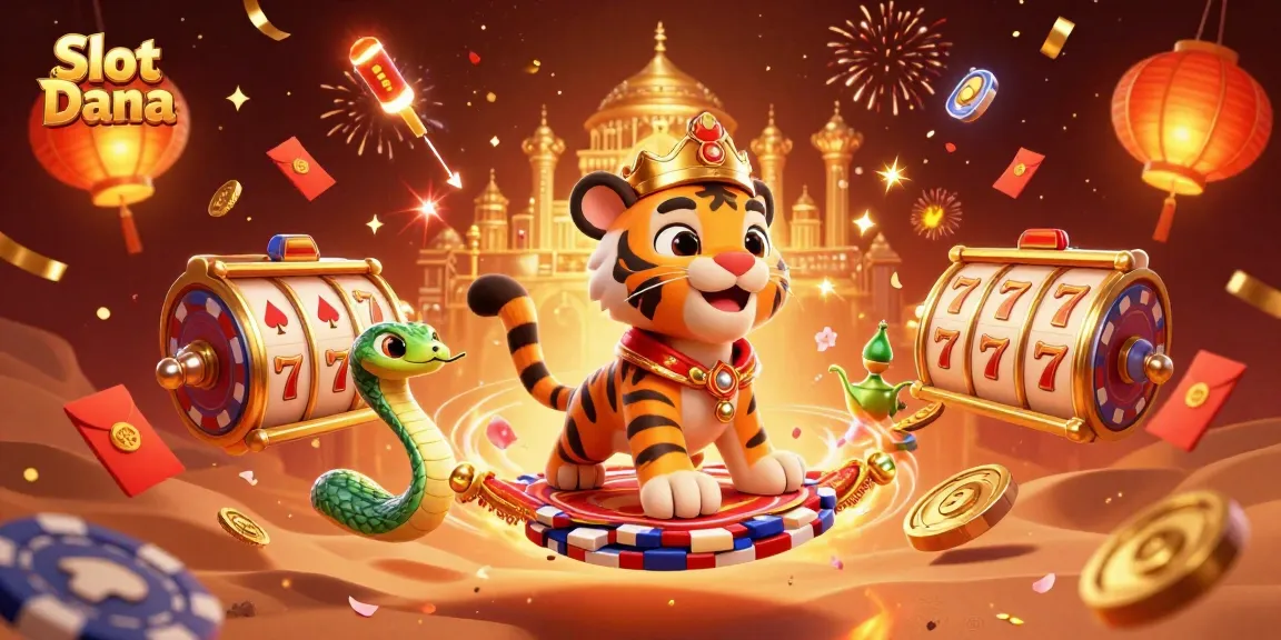 Experience the thrill of Slot Dana with a vibrant 3D depiction showcasing dynamic casino elements.