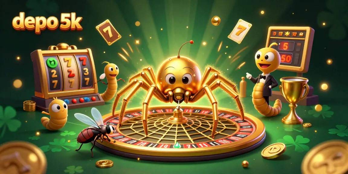 Engage with depo 5k in a vibrant 3D scene featuring a golden spider and centipede croupier.