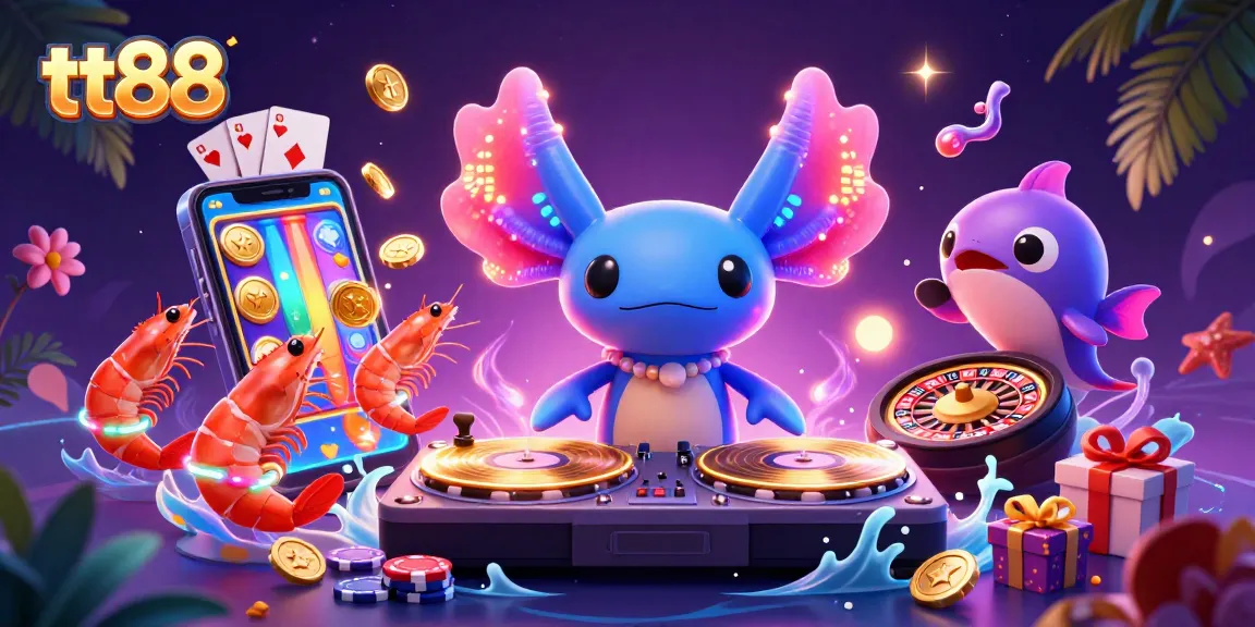 tt88 engages players with vibrant slot games and interactive casino elements in a lively underwater scene.