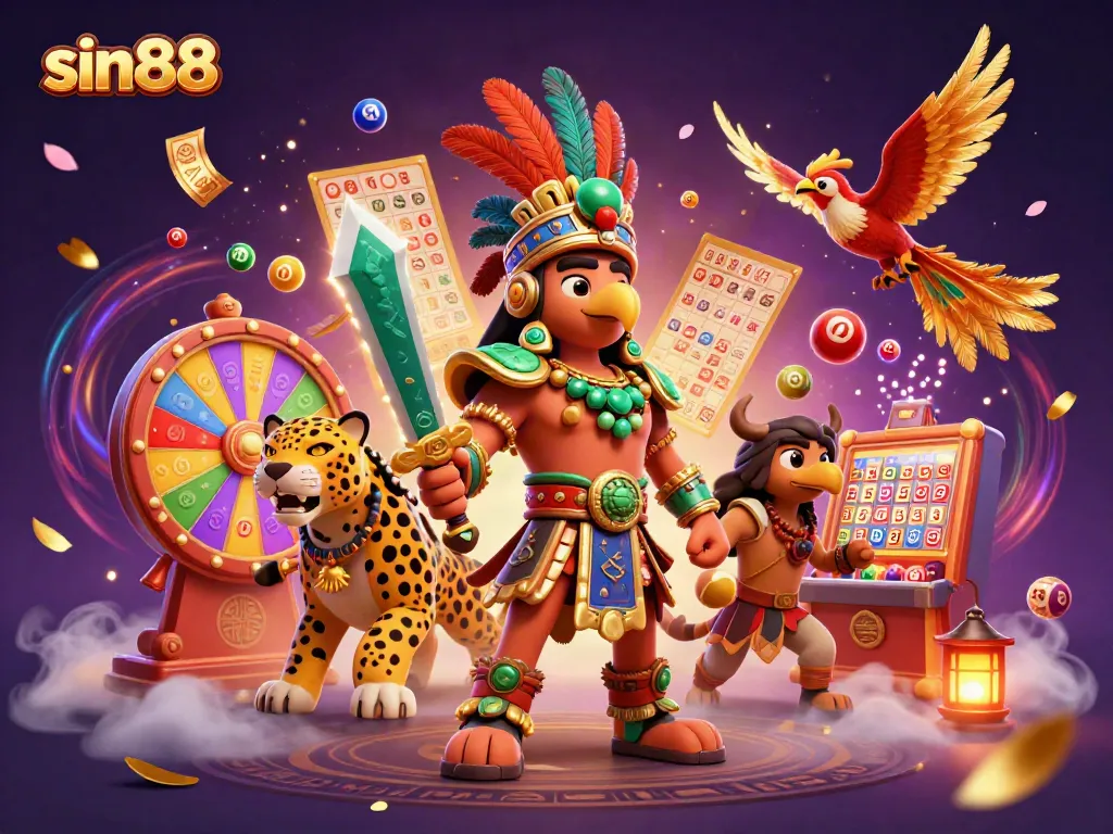 Experience exhilarating gameplay with sin88 as Aztec warriors challenge fate amid vibrant lottery elements.