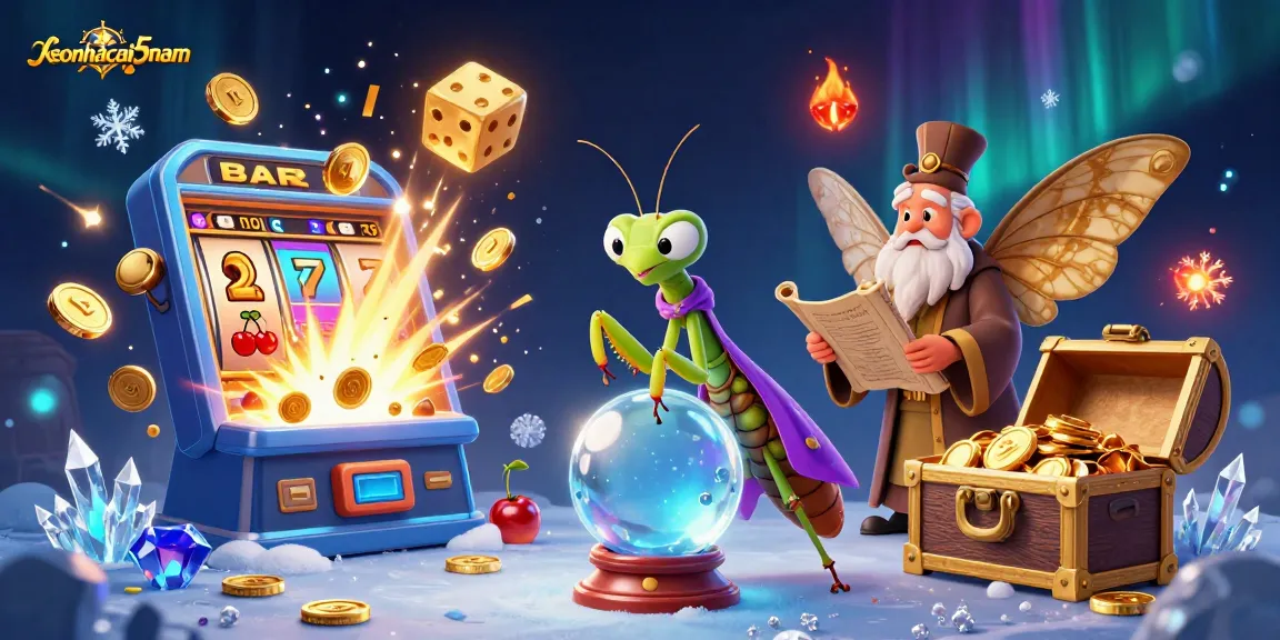 Engage with keonhacai5nam's thrilling gambling scene featuring a mystical fortune teller and explosive jackpot elements.