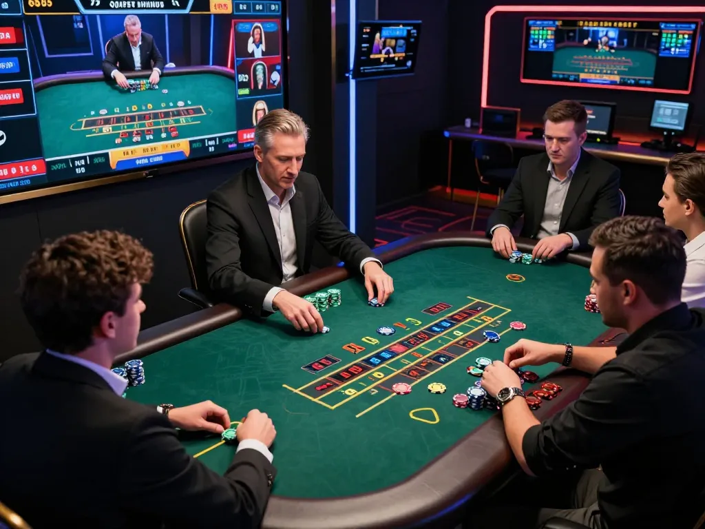 Players strategizing in an online blackjack game, showcasing top game bài đổi thưởng in immersive gameplay.