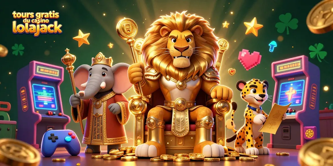 Experience the exciting tours gratuits du casino lolajack in a vibrant 3D casino illustration with dynamic characters.
