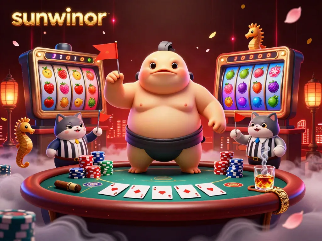 Engage with sunwinor's thrilling underwater casino scene featuring vibrant gameplay elements and dynamic characters.