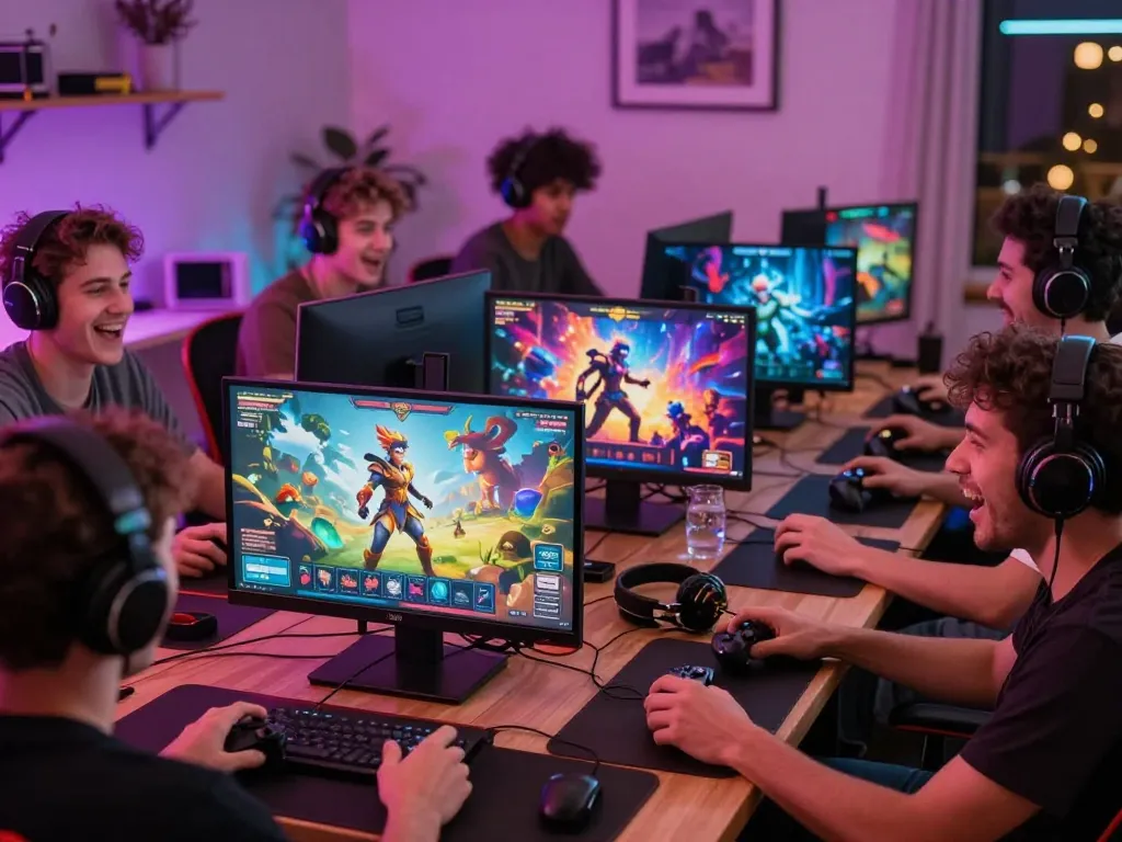 Engaged players enjoying online porn games in a dynamic gaming environment.