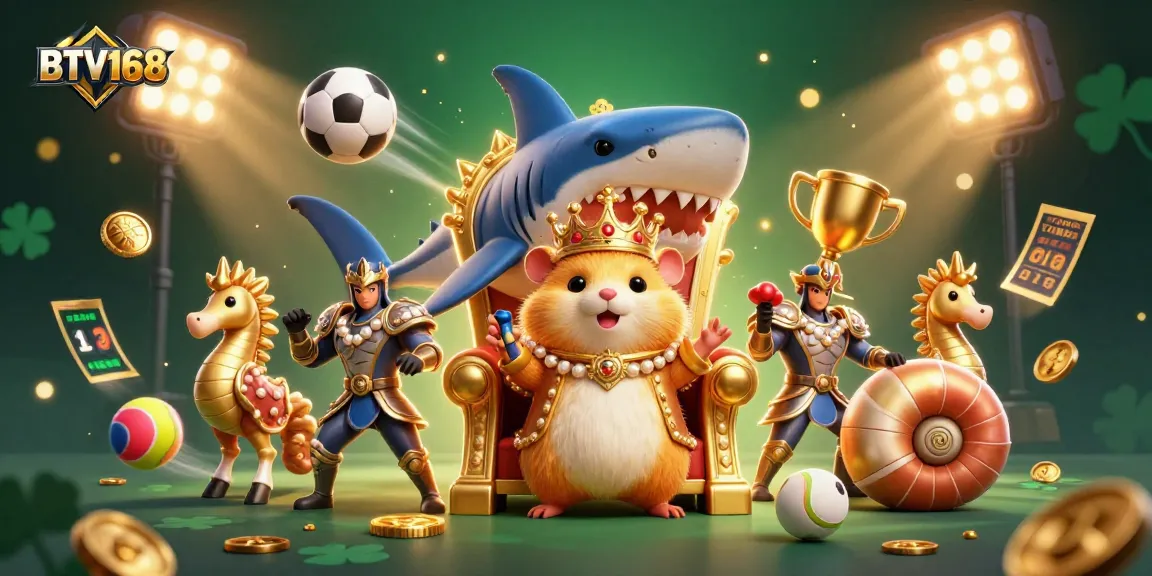 Experience thrilling gameplay with BTV168's dynamic sports betting scene featuring a golden hamster king.