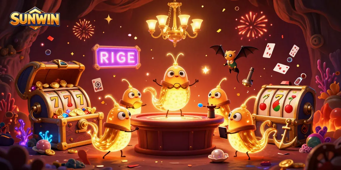 Experience the thrill of winning at SUNWIN's vibrant casino with glowing glowworms and festive decor.