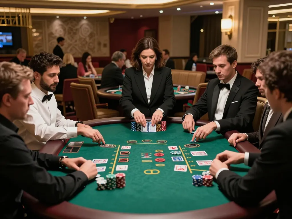 Des joueurs profitant du blackjack dans un casino en ligne fiable, mettant en avant un gameplay stratégique et excitant.