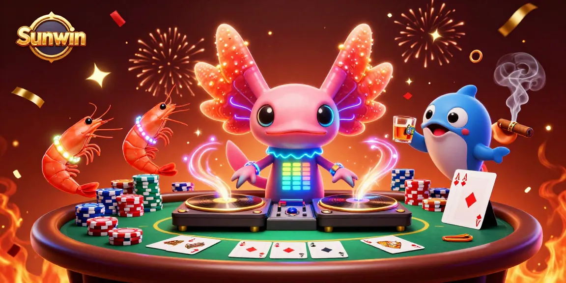 Sunwin captures thrilling poker action with vibrant 3D characters and casino elements
