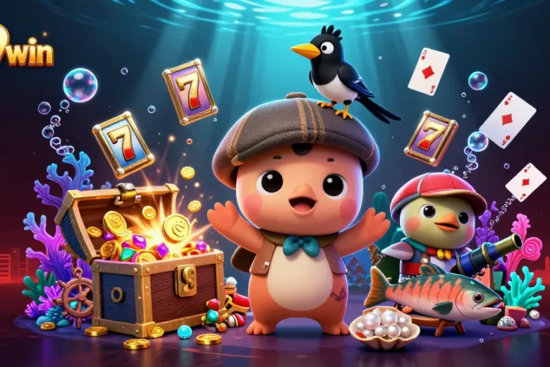 Experience vibrant gaming thrills with 789win's lively illustration featuring playful casino elements!