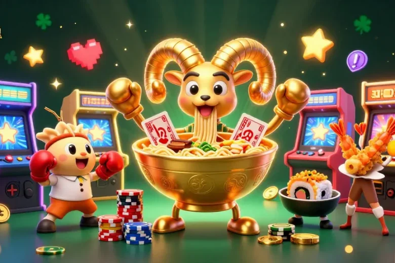 Sunwin showcases a vibrant scene of animated characters and casino elements for an engaging gaming experience.