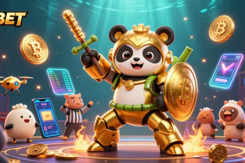 Experience thrilling gaming action with F8BET in this vibrant 3D illustration.
